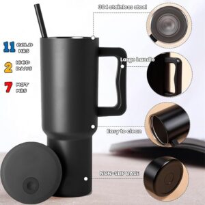 COMFYPOT Personalised with Your Name, 1200ml Tumbler with Straw - Handle – Stainless Steel Double Wall Insulated Cup | Leakproof Sipper Mug for Hot - Cold Drinks | Coffee - Water Tumbler